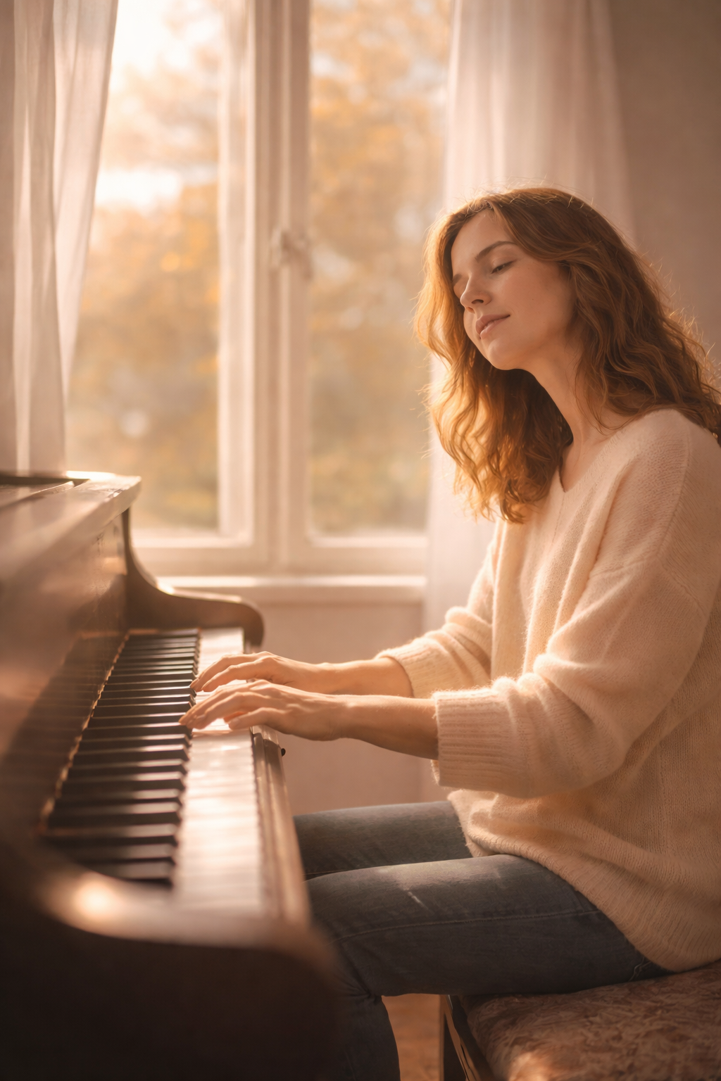 Pianist playing from the heart — expressive and free